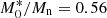 $ M^*_0/M_{\rm n}=0.56 $