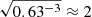 $ \sqrt{0.63^{-3}} \approx 2 $