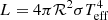 $ L = 4 \pi \mathcal{R}^2 \sigma T_{\rm eff}^4 $