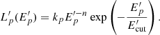 $$ \begin{aligned} L^\prime _p(E^\prime _p) = k_pE_p^{\prime -n}\text{ exp}\left(-\frac{E^\prime _p}{E^{\prime }_{\rm cut}}\right) . \end{aligned} $$