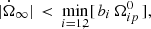 $$ \begin{aligned} |\dot{\Omega }_\infty | \, < \, \min _{i=1,2}[ \, b_i \, \Omega _{ip}^0 \, ] , \end{aligned} $$