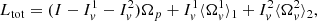 $$ \begin{aligned} L_{\rm tot} = (I - I_v^1 - I_v^2) \Omega _p + I_v^1 \langle \Omega _v^1 \rangle _1 + I_v^2 \langle \Omega _v^2 \rangle _2 , \end{aligned} $$