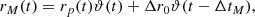 $$ \begin{aligned} r_M(t) = r_p(t) \vartheta (t) + \Delta r_0 \vartheta (t - \Delta t_M), \end{aligned} $$