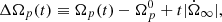 $$ \begin{aligned} \Delta \Omega _p(t) \equiv \Omega _p(t) - \Omega ^0_p + t |\dot{\Omega }_\infty |, \end{aligned} $$