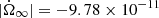 $ |\dot{\Omega}_\infty| = -9.78 \times 10^{-11} $