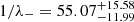 $ 1/\lambda_- = 55.07_{-11.99}^{+15.58} $