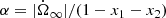 $$ \begin{aligned}&\alpha = |\dot{\Omega }_\infty | / (1 - x_1 - x_2) \end{aligned} $$