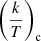 $ \left(\frac{k}{T}\right)_{\mathrm{c}} $