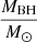 $ \frac{M_{\mathrm{BH}}}{{M}_{\odot}} $