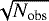 $\sqrt{N_{\textrm{obs}}}$