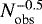 $N_{\textrm{obs}}^{-0.5}$