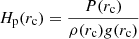 $$ \begin{aligned} H_{\rm p}(r_{\rm c}) = \frac{P(r_{\rm c})}{\rho (r_{\rm c})g(r_{\rm c})} \end{aligned} $$