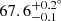 $ 67.6^{+0.2^\circ}_{-0.1} $