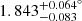 $ 1.843^{+0.064^ \circ}_{-0.083} $