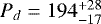 $P_{d}=194^{&#x002B;28}_{-17}$