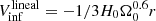 $ V_{\mathrm{inf}}^{\mathrm{lineal}} = -1/3 H_0 \Omega_0^{0.6}r $