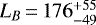 $L_B\,{=}\,176^{&#x002B;55}_{-49}$