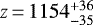 $z\,{=}\,1154^{&#x002B;36}_{-35}$