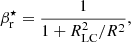 $$ \begin{aligned}&{{\beta }^{\star }_{\rm r}}=\frac{1}{1+R^2_{\rm LC}/R^2}, \end{aligned} $$