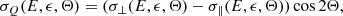 $$ \begin{aligned} \sigma _{Q}(E,\epsilon ,\Theta )=(\sigma _{\perp }(E,\epsilon ,\Theta )-\sigma _{\parallel }(E,\epsilon ,\Theta ))\cos 2\Theta , \end{aligned} $$