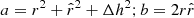 $$ \begin{aligned} a=r^2+\hat{r}^2+\Delta h^2; b=2r\hat{r} \end{aligned} $$