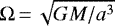 $\Omega\,{=}\,\sqrt{G M / a^3}$