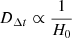 $ {{D_{{\Delta {t}}}}}\propto \frac{1}{H_0} $