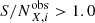 $ {S/N}^{\mathrm{obs}}_{X,i} > 1.0 $