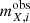 $ {m}^{\mathrm{obs}}_{X,i} $