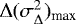 $\Delta(\sigma_{\Delta}^{2})_{\textrm{max}}$