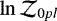 Mathematical equation: $\ln\mathcal{Z}_{0pl}$