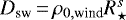 $D_{\text{sw}}\,{=}\,\rho_{0,\text{wind}} R_{\star}^s$
