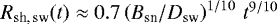 $R_{\text{sh,\,sw}}(t)\approx 0.7\left(B_{\text{sn}}/D_{\text{sw}}\right)^{1/10}\,t^{9/10}$