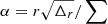 $ \alpha=r\sqrt{\Delta_r}/\sum $