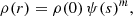 $$ \begin{aligned} \rho (r) = \rho (0)\,\psi (s)^m, \end{aligned} $$