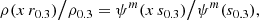 $$ \begin{aligned} \rho (x\,r_{0.3})\big /\rho _{0.3}=\psi ^m(x\,s_{0.3})\big /\psi ^m(s_{0.3}), \end{aligned} $$