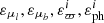 $ \varepsilon_{\mu_l}, \varepsilon_{\mu_b}, \varepsilon^i_{\rm \varpi}, \varepsilon^i_{\rm ph} $