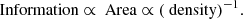 $$ \begin{aligned} \text{ Information} \propto \text{ Area} \propto (\text{ density})^{-1}. \end{aligned} $$