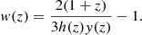 $$ \begin{aligned} w(z)=\frac{2(1+z)}{3h(z)y(z)} - 1. \end{aligned} $$
