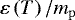 $\varepsilon\left({T}\right)/m_{\mathrm{p}}$