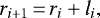 \begin{equation*} r_{i&#x002B;1}\,{=}\,r_{i}&#x002B;l_i ,\end{equation*}