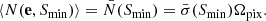 $$ \begin{aligned} \langle N(\mathbf e ,S_\mathrm{min} ) \rangle = \bar{N}(S_\mathrm{min} ) = \bar{\sigma }(S_\mathrm{min} )\Omega _{\mathrm{pix} }. \end{aligned} $$