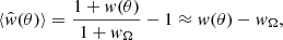 $$ \begin{aligned} \langle \hat{w}(\theta ) \rangle = \frac{1+w(\theta )}{1 + w_\Omega } -1 \approx w(\theta ) - w_\Omega , \end{aligned} $$