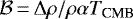 $\mathcal{B}\,{=}\,\Delta \rho / \rho \alpha T_{\textrm{CMB}}$