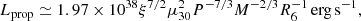 $$ \begin{aligned} L_{\rm prop} \simeq 1.97\times 10^{38}\xi ^{7/2}\mu _{30}^2 P^{-7/3}M^{-2/3}R_6^{-1}\,\mathrm{erg\,s}^{-1}, \end{aligned} $$