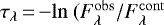 $\tau_{\lambda}\,{=}\,\mathrm{-ln}\ ({F_{\lambda}^{\mathrm{obs}}}/{F_{\lambda}^{\mathrm{cont}}}$