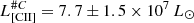 $ L_{\mathrm{[CII]}}^{\#C} = 7.7 \pm 1.5 \times 10^7\,{L_\odot} $