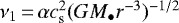 $\nu_1\,{=}\,\alpha c_{\textrm{s}}^2 (G M_{\bullet} r^{-3})^{-1/2}$