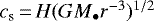 $c_{\textrm{s}}\,{=}\,H (G M_{\bullet} r^{-3})^{1/2}$