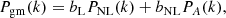 $$ \begin{aligned}&P_{\rm gm}(k) = b_{\rm L}P_{\rm NL}(k)+b_{\rm NL}P_{A}(k), \end{aligned} $$